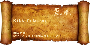 Rikk Artemon névjegykártya